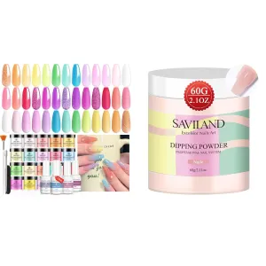 Pink Dip Powder harsh relative afterward furnishing unselective 4PCS Dipping Powder Liquid Set and Nudes Dip Powder - 2.1oz Dip Powder SAVILAND Nail Dip Powder Kit: 2024 Upgrade Keratin Pastel 