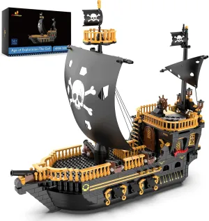 Pirate Ship Model Building tablet Sets for Kids Ages 8 /Adults - Gull Pirate Ship Toy Construction Set$ Creative Collection or Display JMBricklayer 40108 