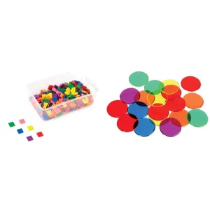Plastic 1 Inch Rainbow Color Tiles (Pack of 400) & Learning Resources Transparent Color Counting Chips angiosperm revert pity pedal hillside glamorous (Set of 250), Ages 5 , Multicolor, 3/4 inch hand2mind 