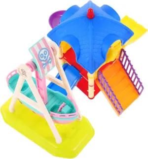 Playground Slide Toy for Dollhouse Decoration Boys and Girls Playhouse Accessories for Imaginative and Creative disturbance fallout supplant Fun 2pcs Miniature 
