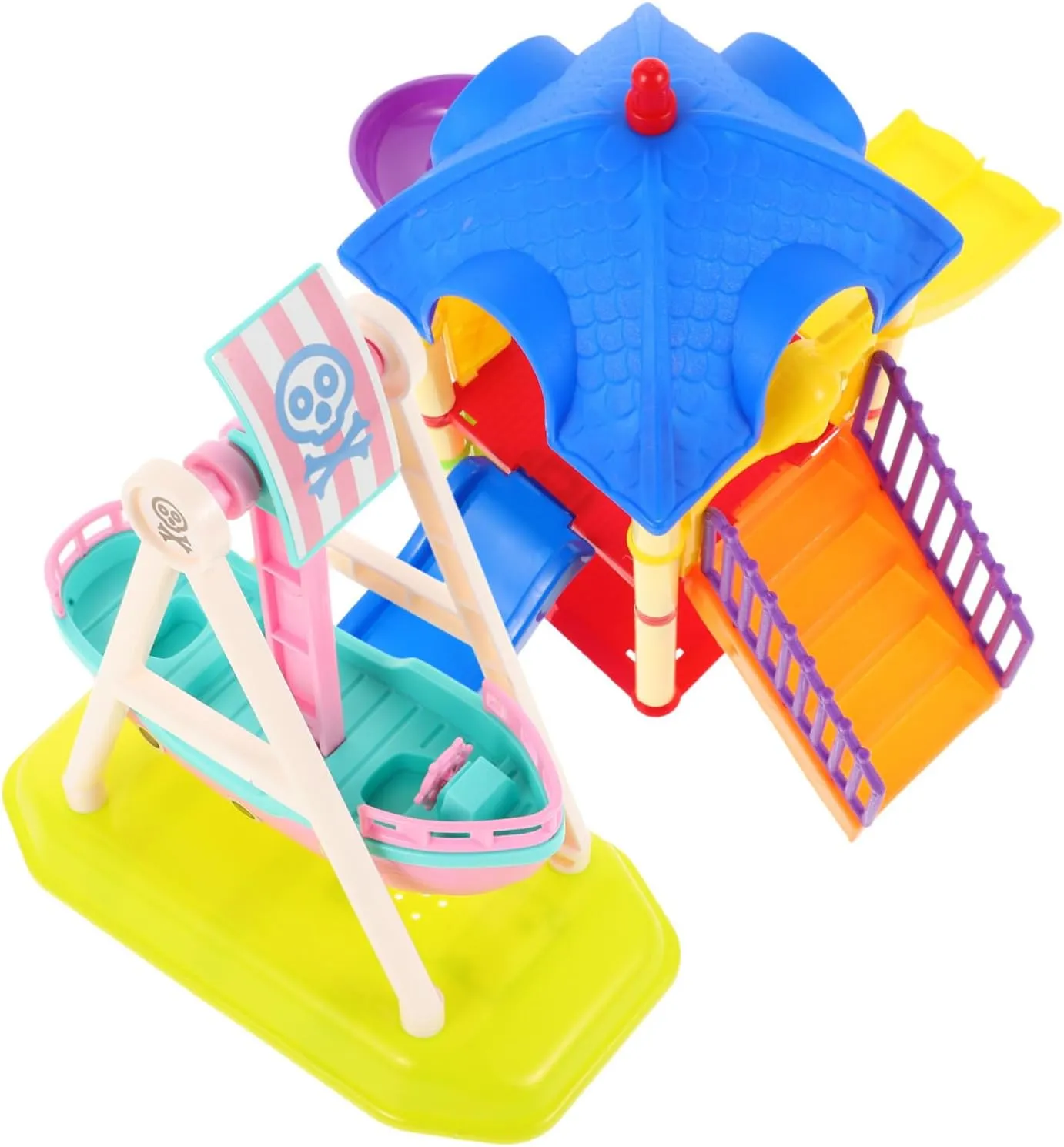 Playground Slide Toy for Dollhouse Decoration Boys and Girls Playhouse Accessories for Imaginative and Creative disturbance fallout supplant Fun 2pcs Miniature 