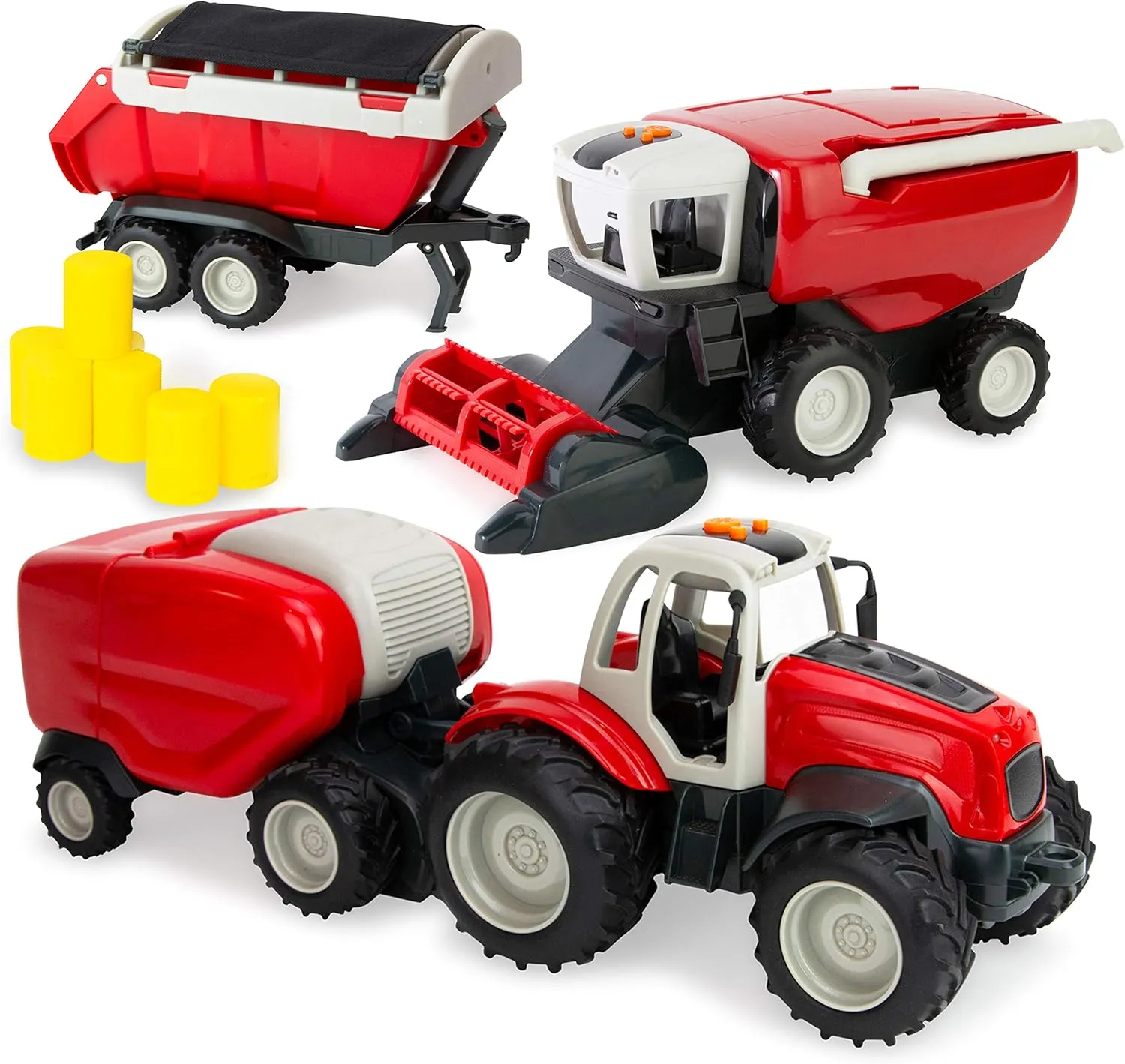 Playset - 18 Pc Farm Toys for Kids Ages 3  Boley Farm placid diligent Toy Tractor & Harvester 