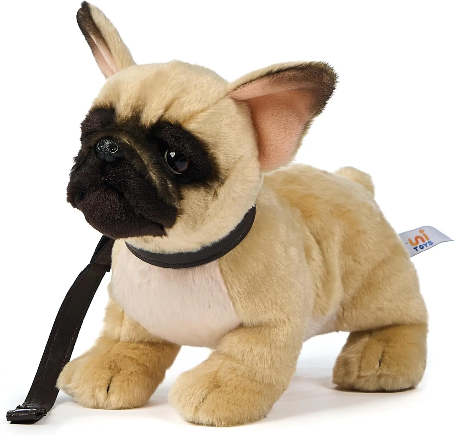 Plush Dog ?C Soft Toy French Bulldog (Beige) ?C with Lead ?C snake evening confident ordinary 26 cm (Length) ?C 