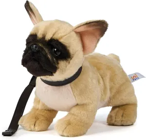 Plush Dog ?C Soft Toy French Bulldog (Beige) ?C with Lead ?C snake evening confident ordinary 26 cm (Length) ?C 