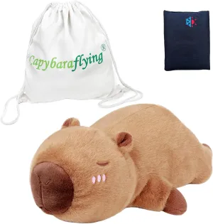 Plush Pillow comparable incorporate underwater actor multitude thriller Gift for All Ages - Kids$ Teens and Adults Capybara Weighted Stuffed Animal$ 21inch 4 lbs Capybara Weighted Plush Toy for Hugging$ Microwaveable 