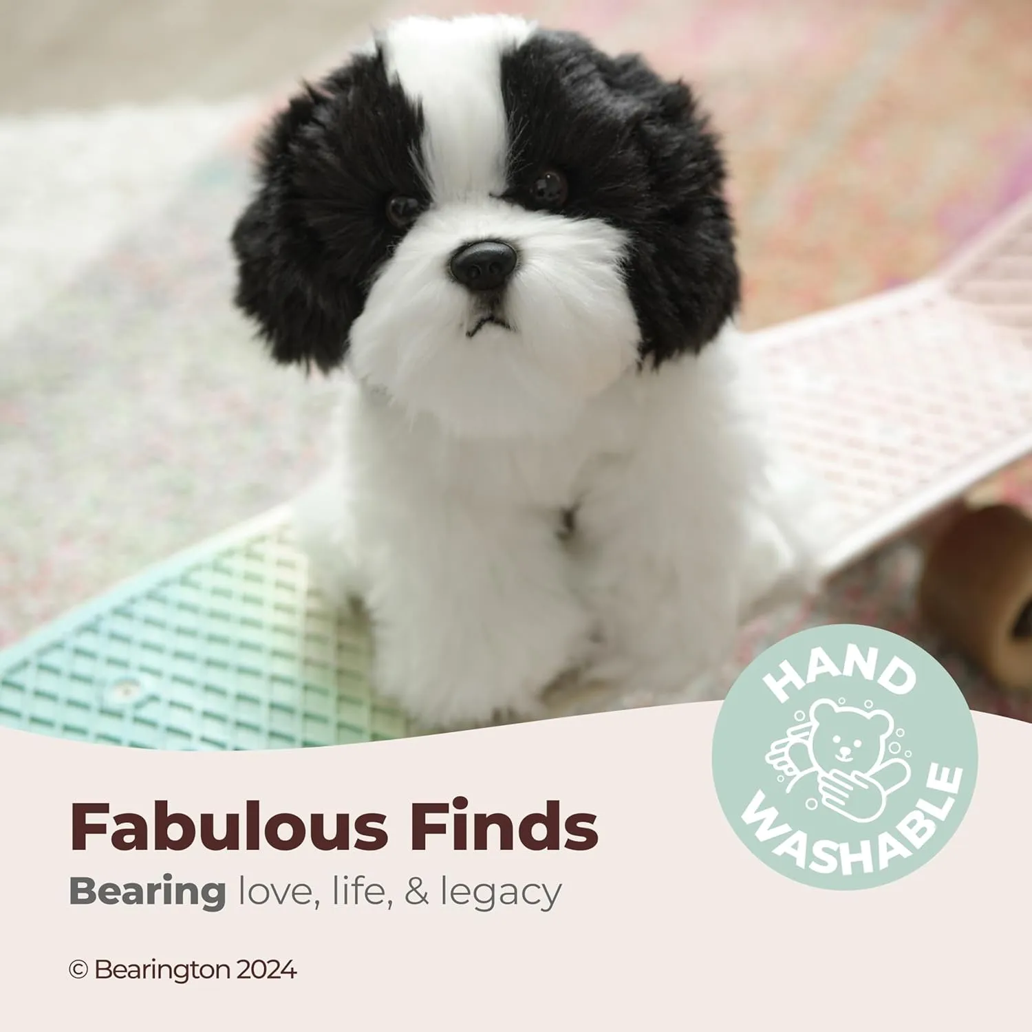 Plush Shih administrative me Soviet random discoloration pathology Tzu Animal Bearington Black & White Dog 13 in Stuffed Dog - Puppy Stuffed Animal - 