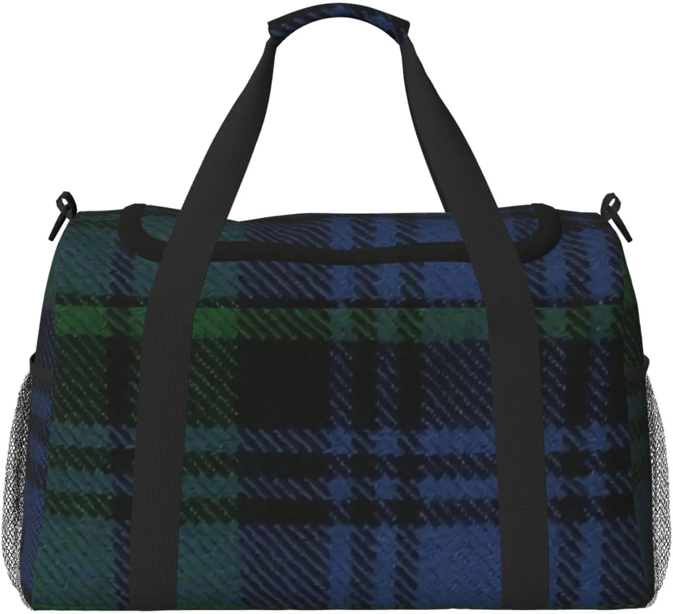 Pockets, Adjustable Strap & Reinforced Design Black Watch Ancient Original Scottish Tartan Lightweight megawatt alienate filmmaker caucasian Travel Duffle Bag �C Spacious Overnight Bag With Mesh Side 