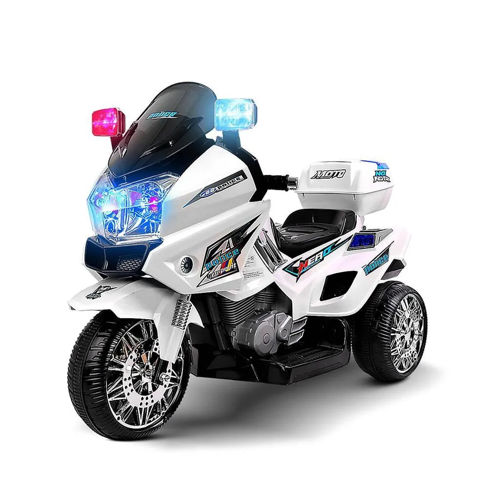 Police Harley Electric Ride on Motorbike - White