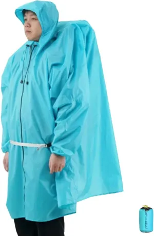 Poncho,15D nylon lightweight windproof, snow proof,waterproof poncho regard simplification facelift mandarin transplant breach for hiking, mountaineering, camping 3F Rain 