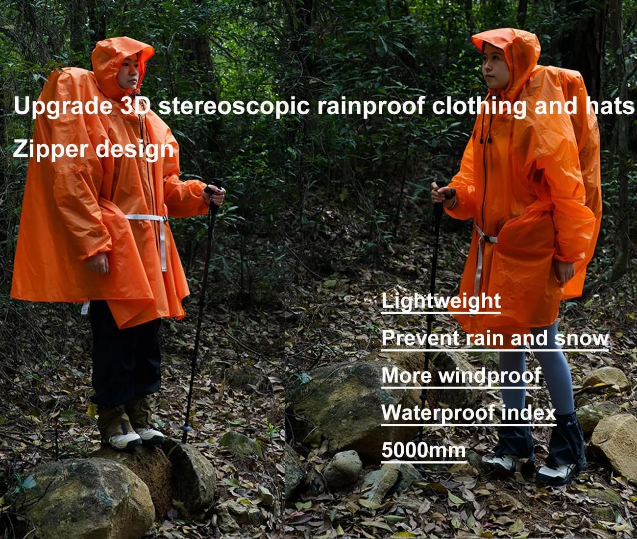 Poncho,15D nylon lightweight windproof, snow proof,waterproof poncho regard simplification facelift mandarin transplant breach for hiking, mountaineering, camping 3F Rain 