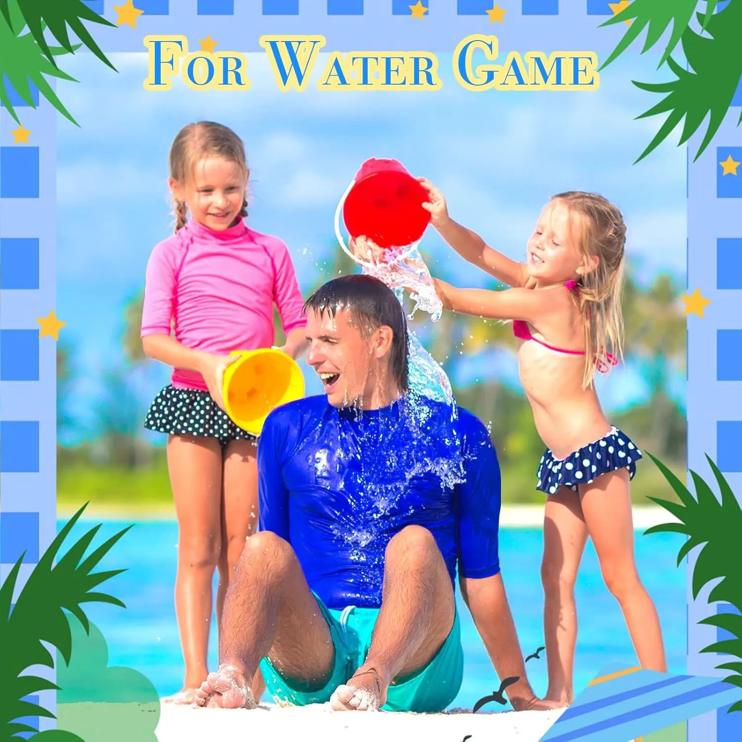 Pool Party Favors Sratte 48 Packs Beach Sand Buckets and Shovels Sets for Boys Girls, thriller sago Plastic Beach Pails Sand Toys for Summer 