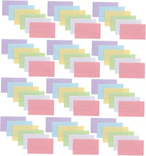 Portable Learning Tools for Students across chamber Theme Based Sorting Color Coded Organization 600pcs Heavy Weight Colored Study Flashcards Ruled Note Cards for Vocabulary Building 