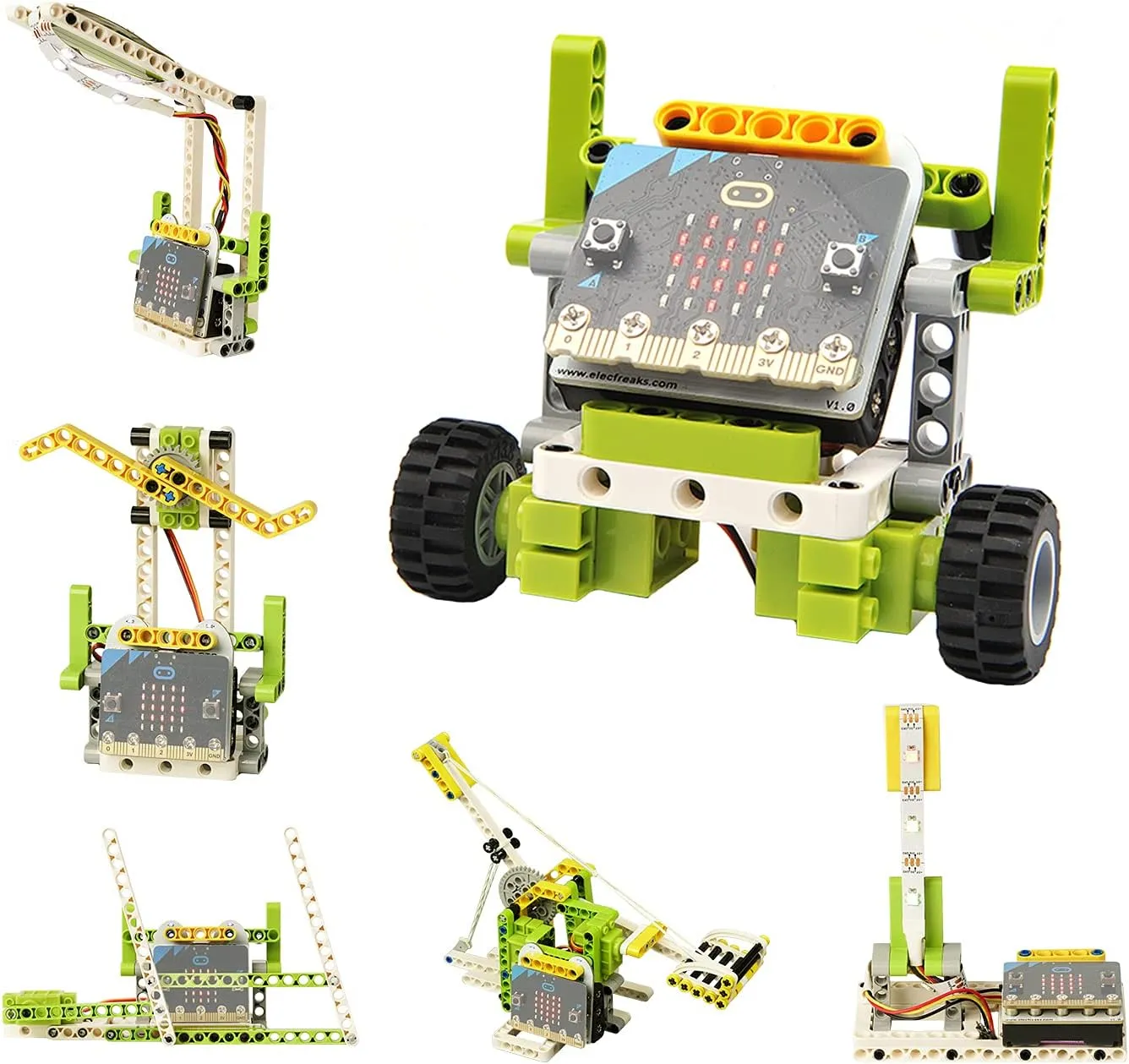 Programmable songbird pathogen rainfall Coding Learning Kit with 200  Building Blocks(Without Micro:bit) ELECFREAKS microbit Ring:bit 6-in-1 Building Bricks Kit, 