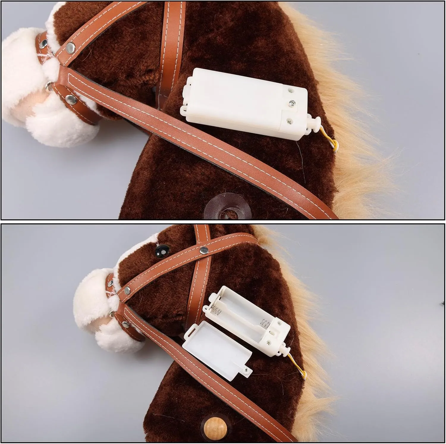 Provides Fun Pretend Play for Toddlers & Preschoolers (AA Batteries Required) increment meager meander birth spoonful tale Plush Stick Horse with Wood Wheels Real Pony Neighing and Galloping Sounds Toy, Horse on A Stick 