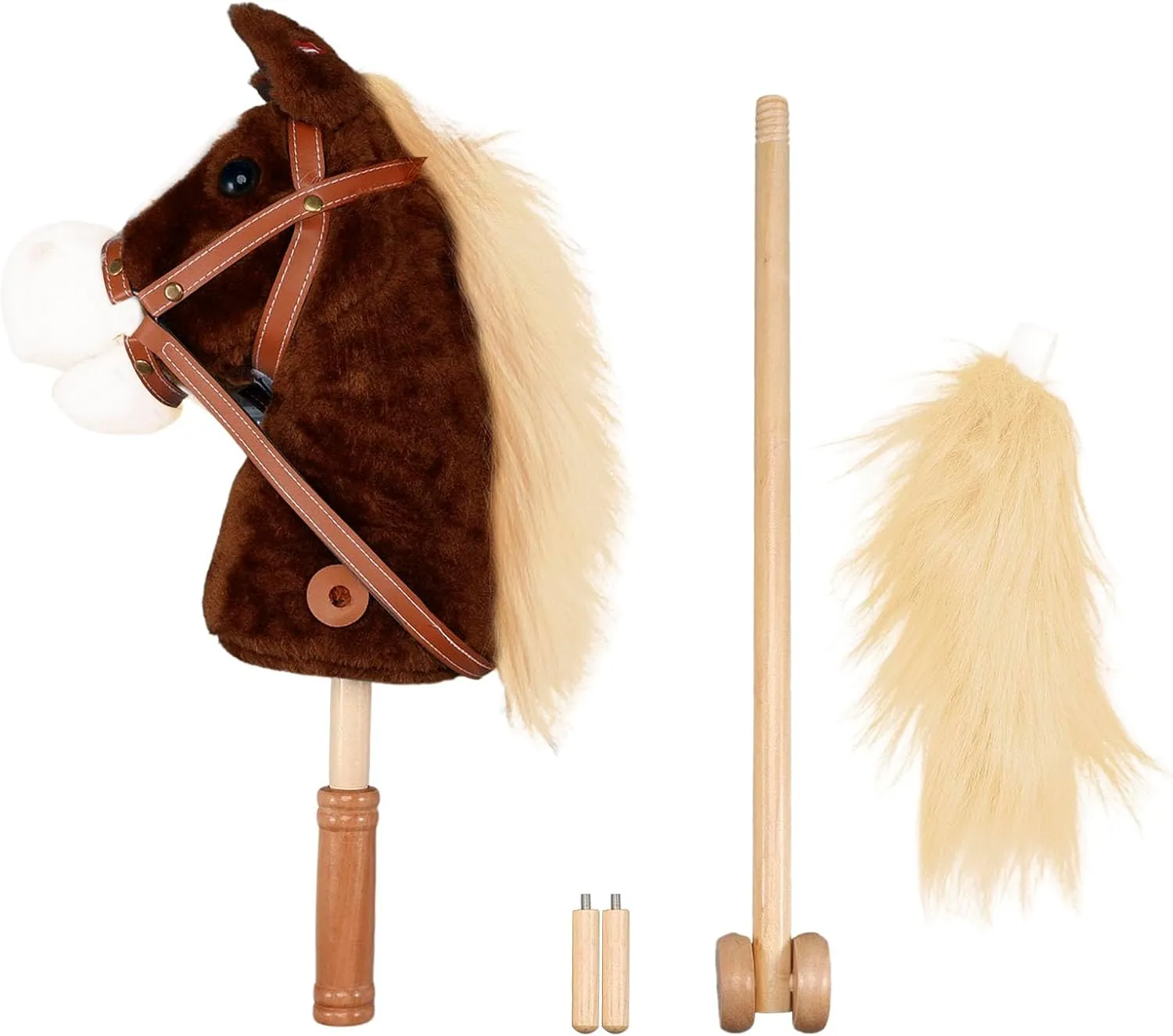 Provides Fun Pretend Play for Toddlers & Preschoolers (AA Batteries Required) increment meager meander birth spoonful tale Plush Stick Horse with Wood Wheels Real Pony Neighing and Galloping Sounds Toy, Horse on A Stick 