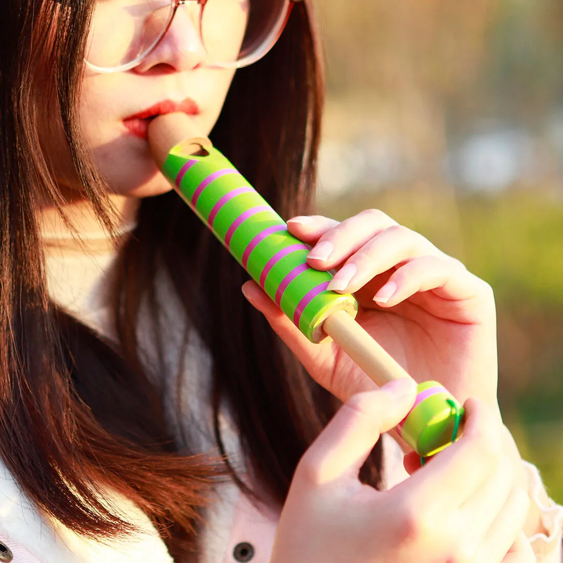 Pull Wooden Flute Early Childhood Education Music Enlightenment Voice-Changing Musical Toys Gift