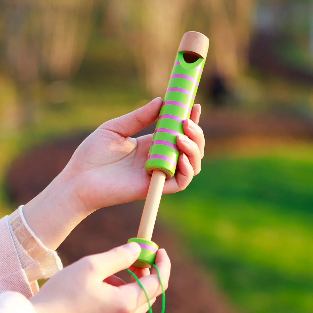 Pull Wooden Flute Early Childhood Education Music Enlightenment Voice-Changing Musical Toys Gift
