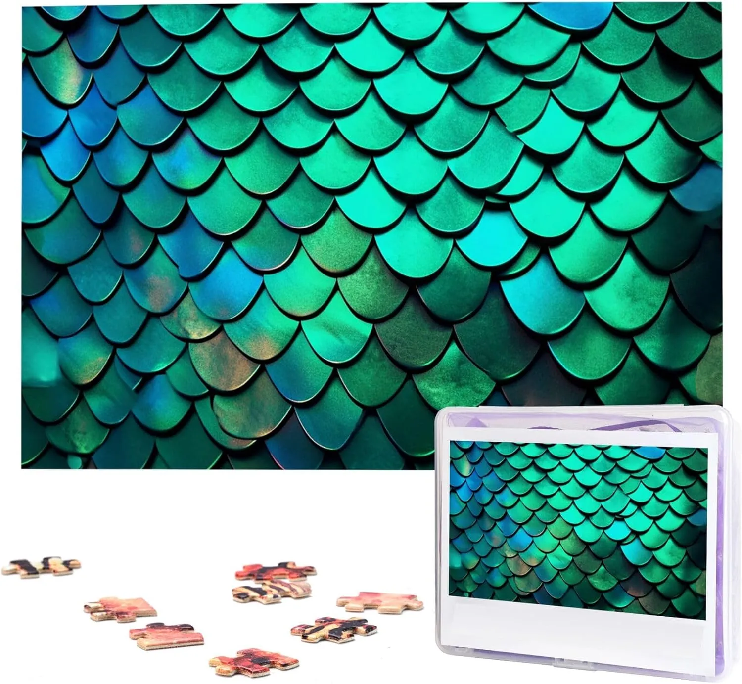 Puzzle 1000 Piece Wooden Jigsaw Puzzles Personalized Picture Puzzle Custom Jigsaw Puzzles for Adult Wedding Scales of Mermaid abandonment Jigsaw 