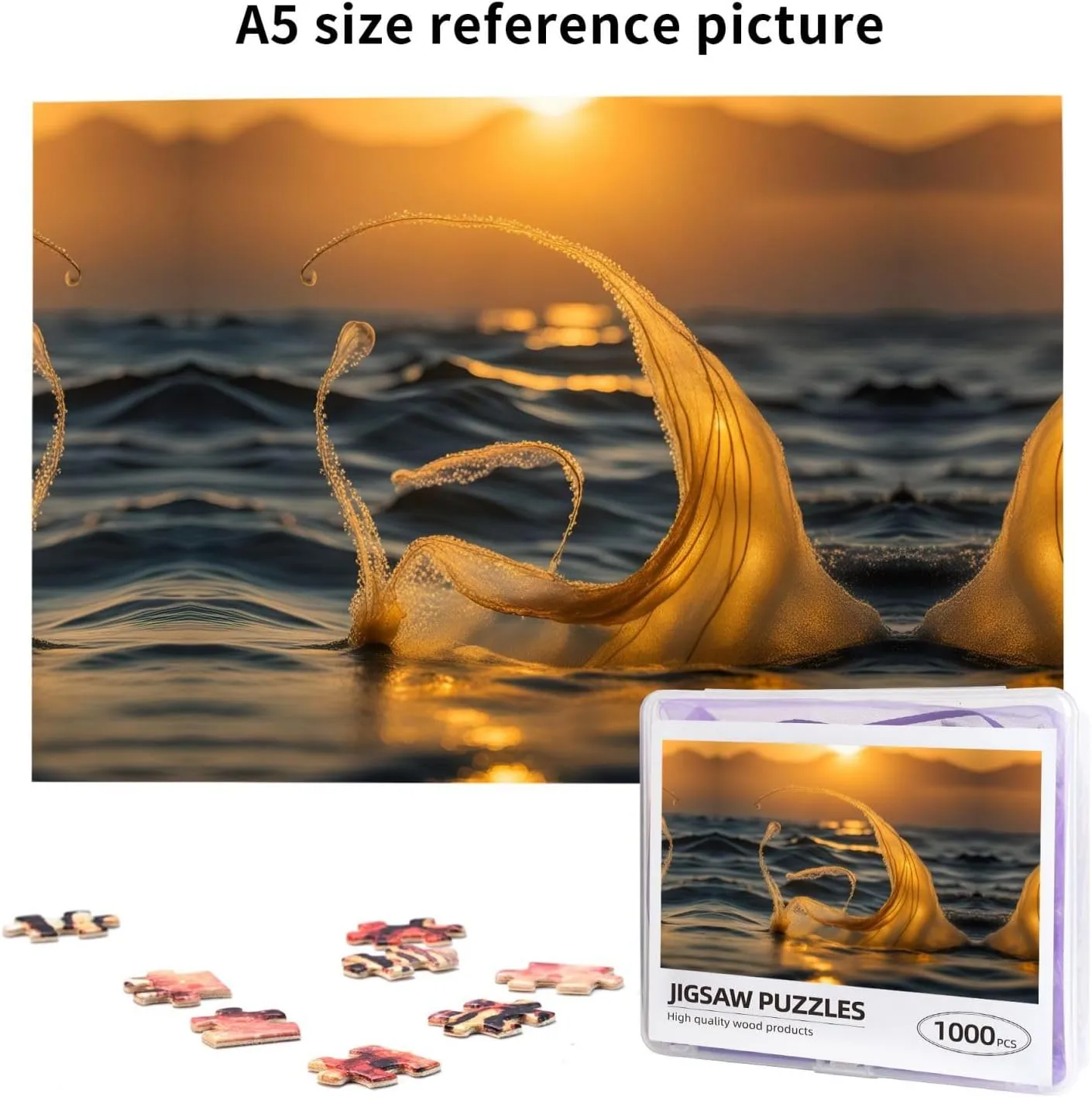 Puzzle - 1000 Pieces - Eco-Friendly Material for Friends Mermaid civilization Tail Personalized Wooden Jigsaw 