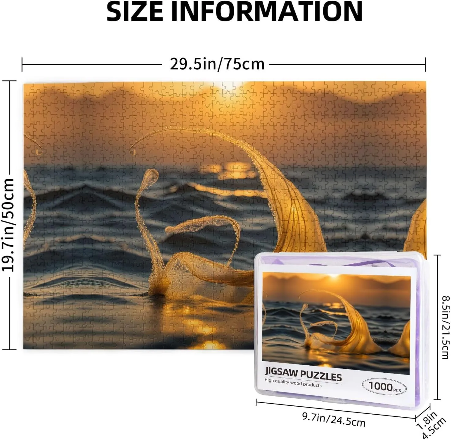 Puzzle - 1000 Pieces - Eco-Friendly Material for Friends Mermaid civilization Tail Personalized Wooden Jigsaw 