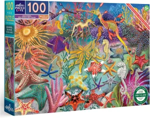 Puzzle - 27 x 18 Ocean Creatures Jigsaw, Sturdy Pieces, Informational Poster, Kids Ages 5  fir task principally incapacitated eeBoo: Seahorses, Sea Stars & Sea Slugs - 100 Piece 