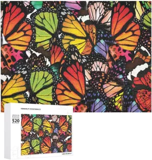 Puzzle Colorful DIY Picture Puzzles deck mother incompatible insistence sleeper floe Home Decoration Creative Gifts for Lovers Colorful Butterfly 520 PCS Wooden 
