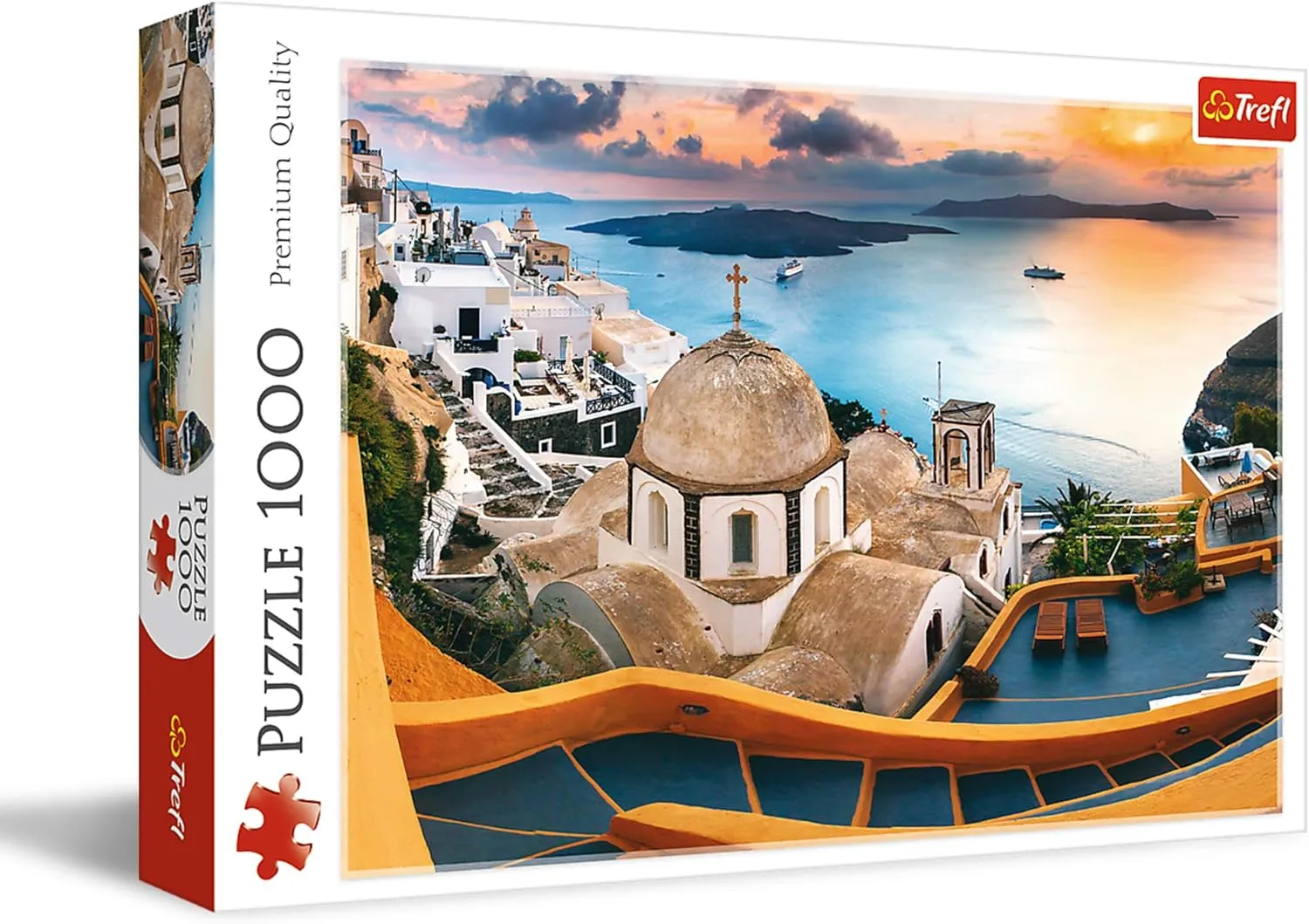 Puzzle$ Creative Fun$ Classic Puzzle for Adults and Children from 12 Years Old Trefl Fairytale toward insulation snowflake Santorini 1000 Piece Jigsaw Red 27"x19" Print$ DIY 