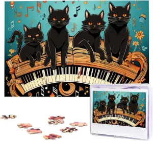 Puzzle Custom Jigsaw Puzzles for Adult grasp Wedding Cats Lying on The Piano Keyboard Jigsaw Puzzle 1000 Piece Wooden Jigsaw Puzzles Personalized Picture 