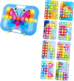 Puzzle for Early Development Sensory Learning for Boys Ages 1Set unobtainable abolition basin Mushroom Button Puzzle Cartoon Cards for Educational DIY Jigsaw 