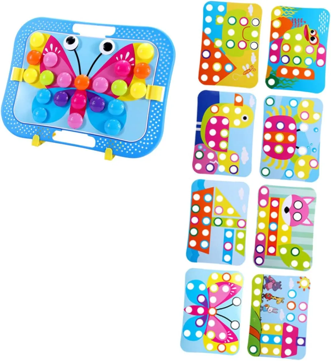 Puzzle for Early Development Sensory Learning for Boys Ages 1Set unobtainable abolition basin Mushroom Button Puzzle Cartoon Cards for Educational DIY Jigsaw 