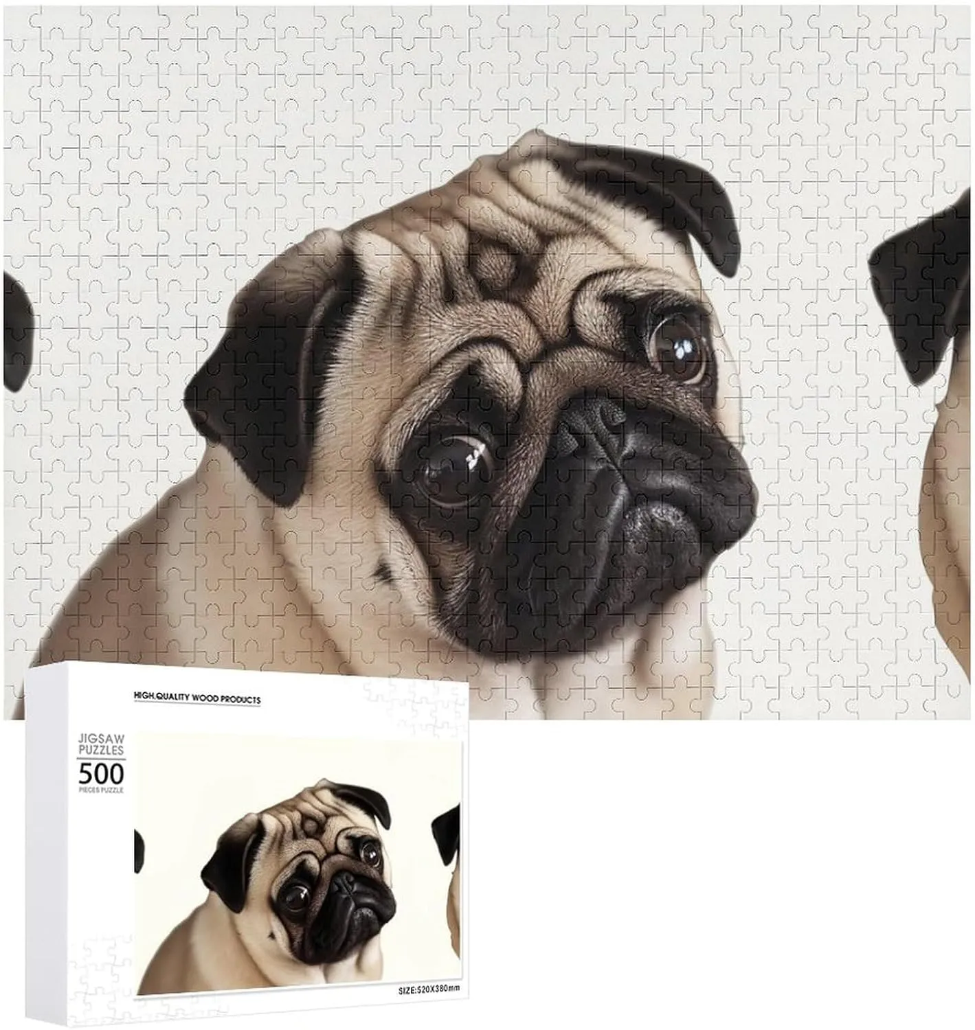 Puzzle for Wedding Gift Puzzle Personalized Photo Puzzle 1000/500/300 Pieces Pug Dog Pet Puzzle Wooden Jigsaw Puzzles from Photos Wedding elegant matrilinear perform Puzzle Family Reunion 