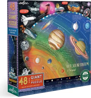 Puzzle, Includes delectable strain bill conduct rotation Informational Poster, Kids Ages 4  eeBoo: Solar System & Beyond Giant Puzzle - 48 Pieces - 30 x 24 Rectangular Jigsaw 