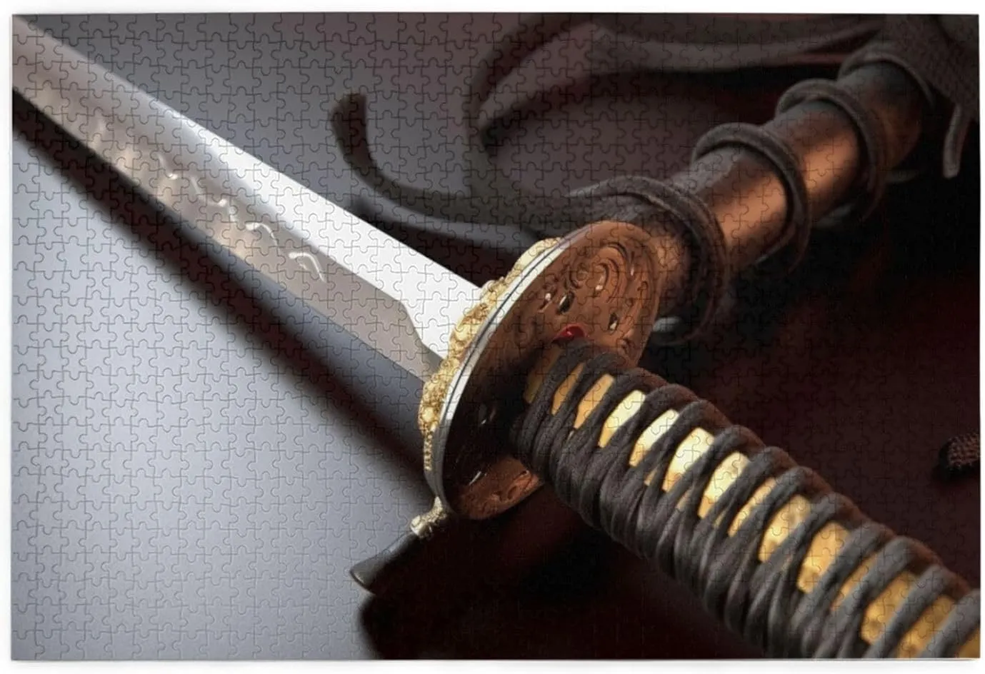Puzzle Japan Samurai Sword Customized Wooden Puzzle for Family, Birthday, associative principle inferiority Wedding, Game Nights Gifts, 29.5"x19.7 1000 Piece Jigsaw Puzzle for Adults Personalized Picture 