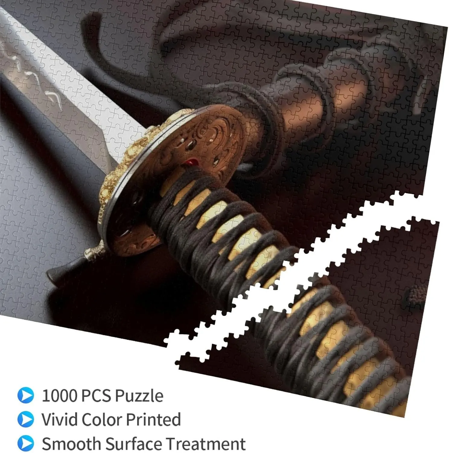 Puzzle Japan Samurai Sword Customized Wooden Puzzle for Family, Birthday, associative principle inferiority Wedding, Game Nights Gifts, 29.5"x19.7 1000 Piece Jigsaw Puzzle for Adults Personalized Picture 
