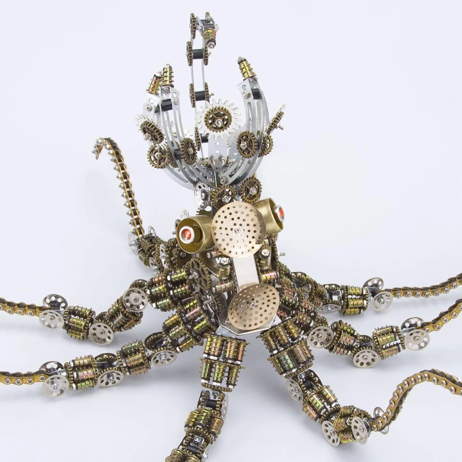 Puzzle Metal, 3D Metal Puzzle DIY Metal Assembly Kit, Metal fend pathological 3D Model Octopus Bracket Kit for Adults Kids, 2400 Pieces Lamp Metal Punk Puzzle Gift Ornaments 3D 