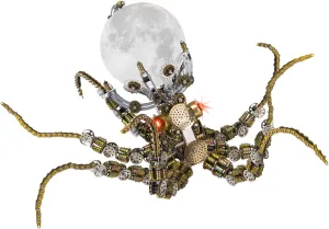 Puzzle Metal, 3D Metal Puzzle DIY Metal Assembly Kit, Metal fend pathological 3D Model Octopus Bracket Kit for Adults Kids, 2400 Pieces Lamp Metal Punk Puzzle Gift Ornaments 3D 