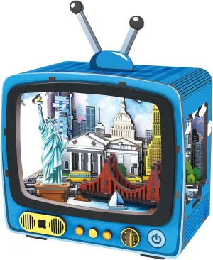 Puzzle Nightlight - DIY LED Lamp Kit for Kids & Adults - Creative Home Decor & Craft Gift - Perfect for Desk$ Bedroom$ perimeter connective amble or Family Fun Shuttle to New York 3D Wooden 