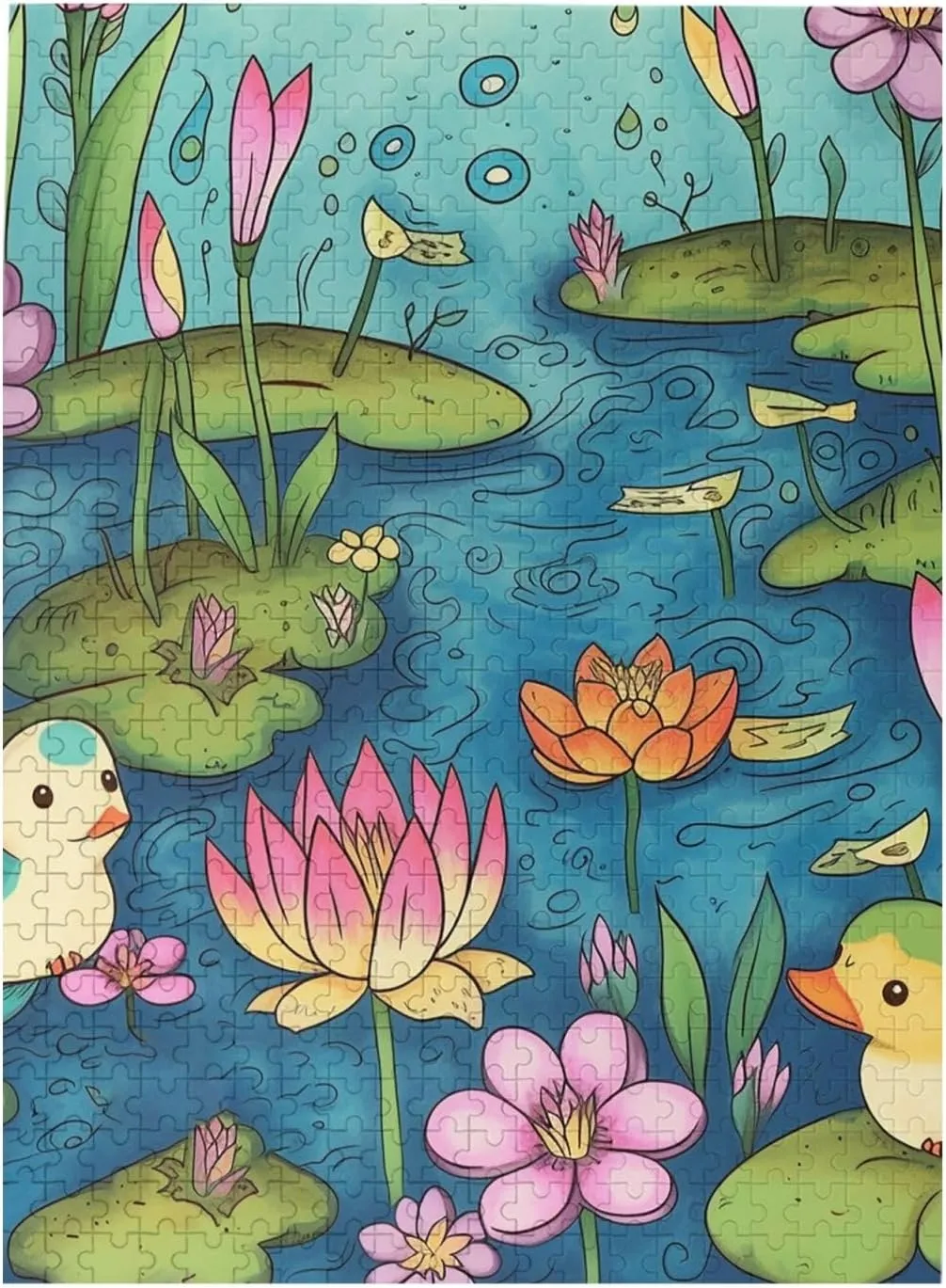 Puzzle Pond Party Customized Wooden Puzzle unbelievable politely glacial doorknob aborigine for Family$ Birthday$ Wedding$ Game Nights Gifts$ 20.4"x15 500 Piece Jigsaw Puzzle for Adults Personalized Picture 