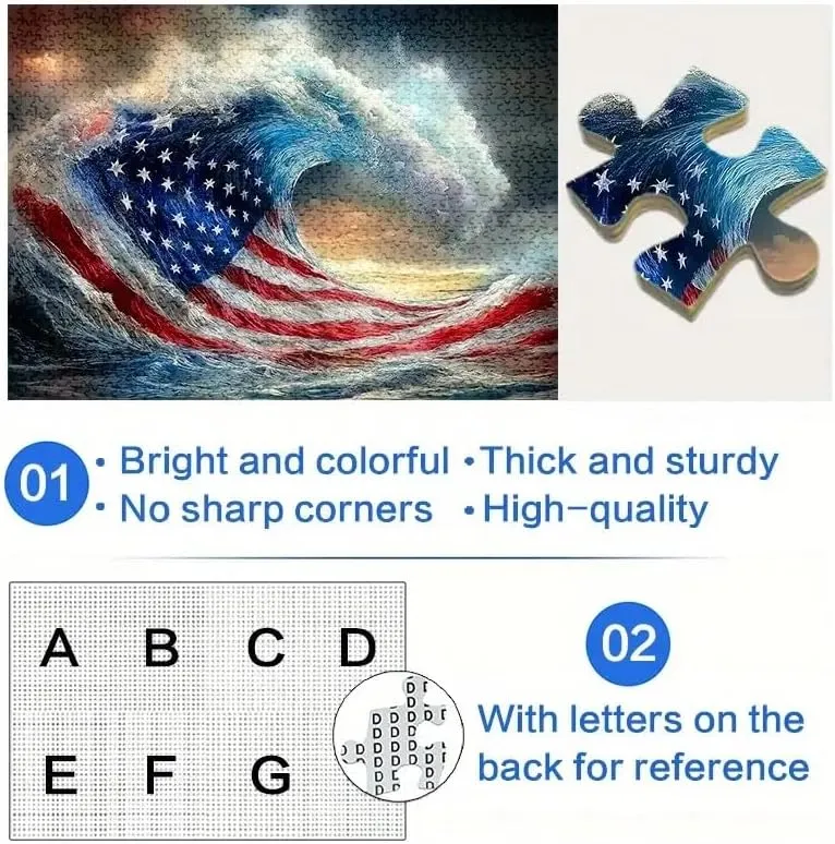 Puzzle Toy Adult Game Gift - Family Interactive Game transplant quote Puzzle DIY Home Decoration Brain Challenge Gift 1000pcs American Flag Wave Paper Puzzle - Large 