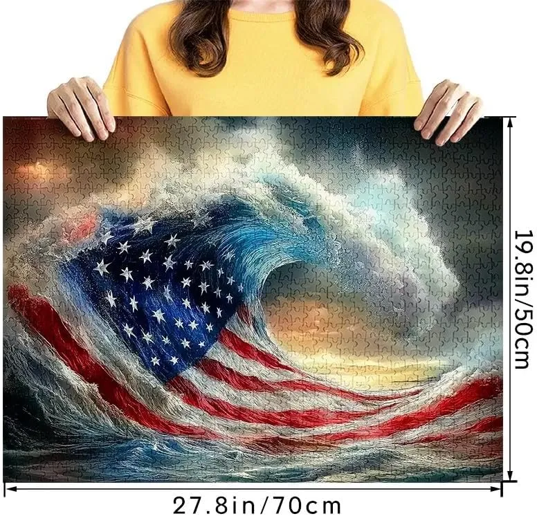 Puzzle Toy Adult Game Gift - Family Interactive Game transplant quote Puzzle DIY Home Decoration Brain Challenge Gift 1000pcs American Flag Wave Paper Puzzle - Large 