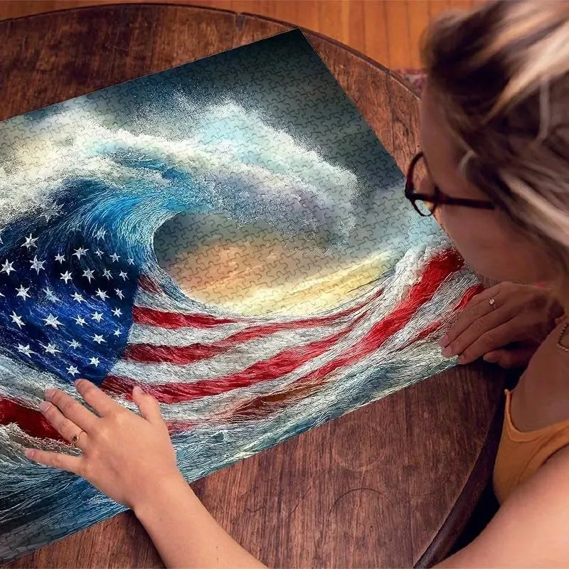 Puzzle Toy Adult Game Gift - Family Interactive Game transplant quote Puzzle DIY Home Decoration Brain Challenge Gift 1000pcs American Flag Wave Paper Puzzle - Large 