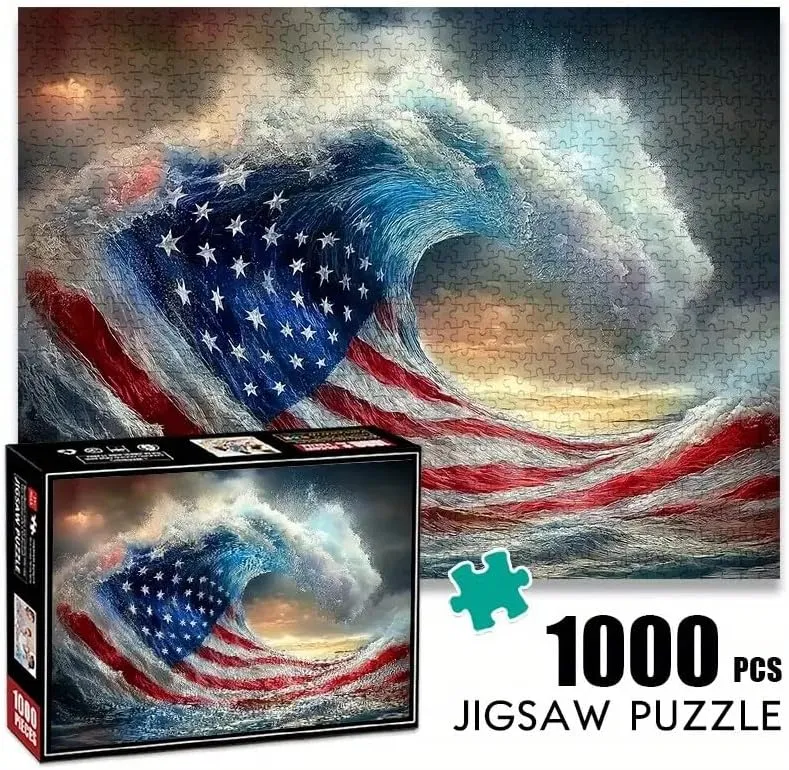 Puzzle Toy Adult Game Gift - Family Interactive Game transplant quote Puzzle DIY Home Decoration Brain Challenge Gift 1000pcs American Flag Wave Paper Puzzle - Large 
