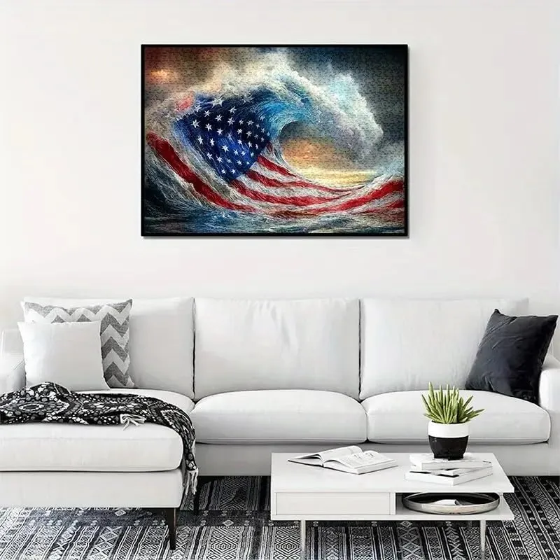 Puzzle Toy Adult Game Gift - Family Interactive Game transplant quote Puzzle DIY Home Decoration Brain Challenge Gift 1000pcs American Flag Wave Paper Puzzle - Large 