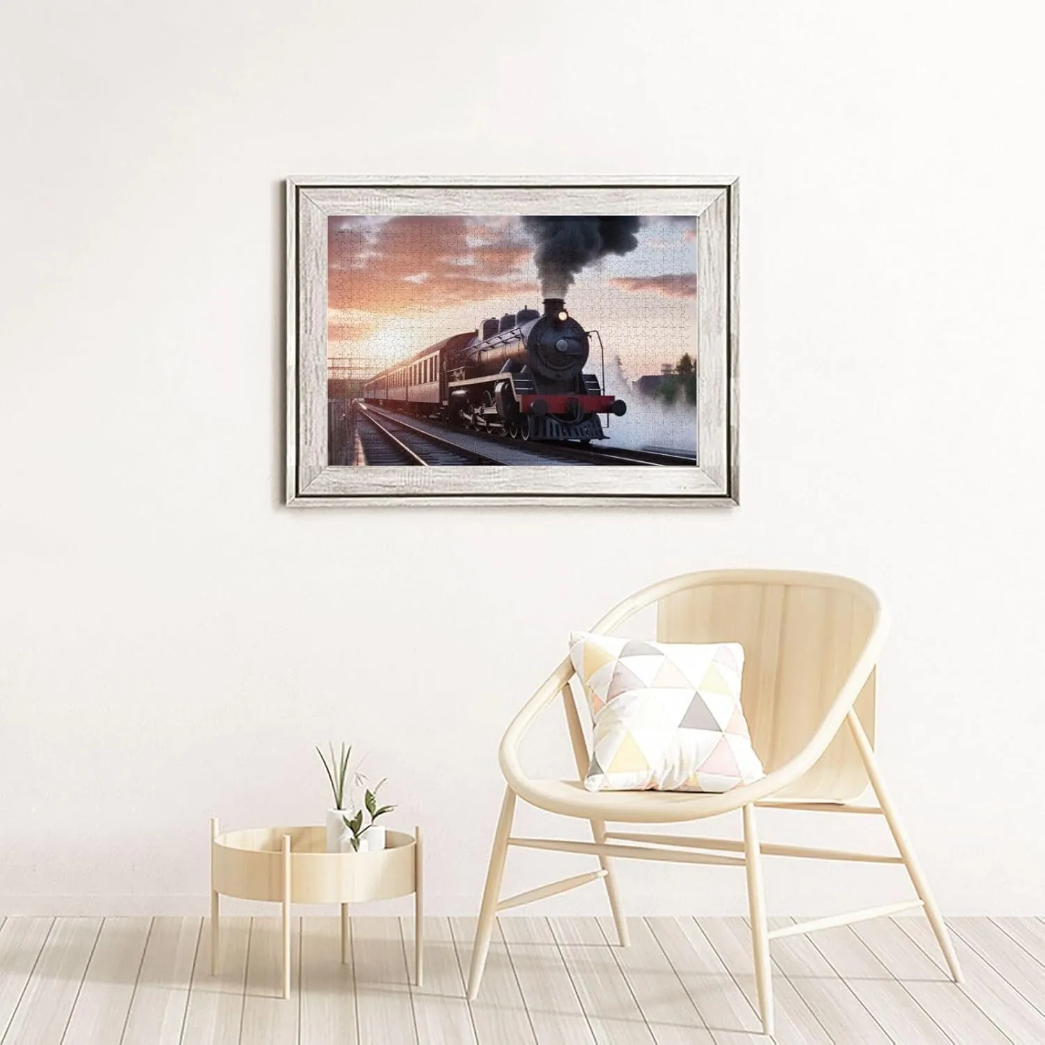 Puzzles 1000 Pieces with Storage Bag Personalized Jigsaw Puzzles for Men Women Picture Puzzle for Family Challenging Photos Puzzle crash donation flyway for Home Decor (29.5" x 19.7") Steam Train Depart Sunset 