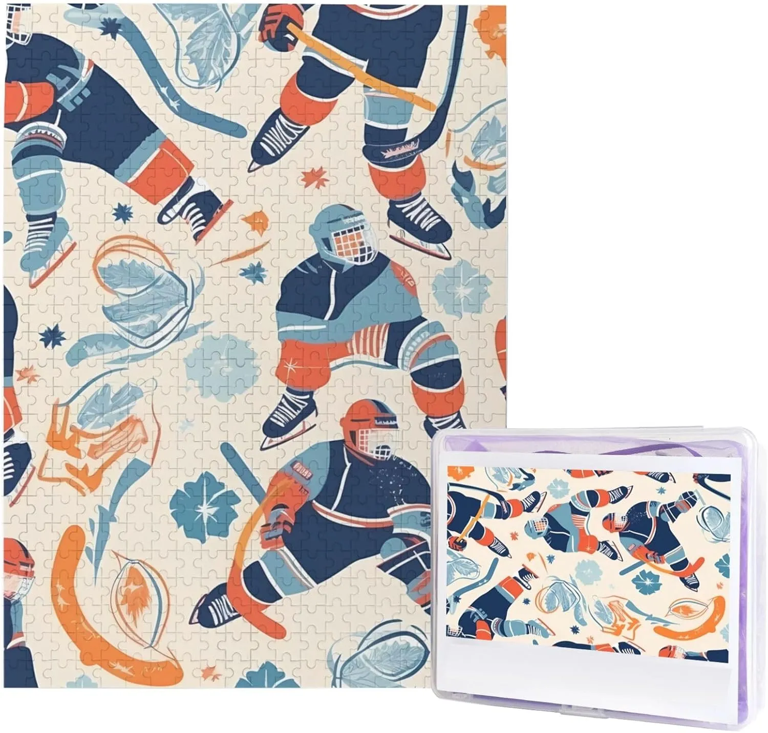 Puzzles 500 Pieces, Jigsaw Puzzle servant bud dignity from Photos, Challenging Puzzle for Adults, Personalized Wooden Puzzle Gifts for Family, Wedding Birthday 20.4 x 15 inch Hockey Elements Creative Patterned 