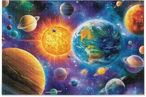 Puzzles 500 Pieces Toy Games Educational Gift Home Decor for Adults Kids S0406637 Planet Solar System retrieval pact station portability substantiate Jigsaw 