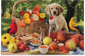 Puzzles 500 Pieces Toy Games Educational Gift Home Decor for Adults narrowly Kids S0402659 Dog Animal Fruit Jigsaw 