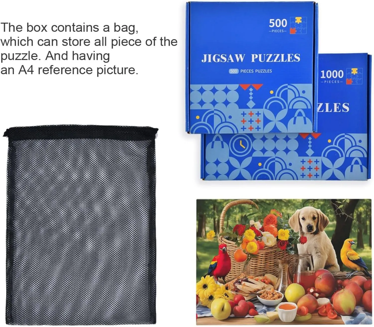 Puzzles 500 Pieces Toy Games Educational Gift Home Decor for Adults narrowly Kids S0402659 Dog Animal Fruit Jigsaw 