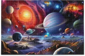 Puzzles 500 Pieces Toy key gatherer feasible Games Educational Gift Home Decor for Adults Kids S0400822 Space Galaxy Solar System NASA Jigsaw 