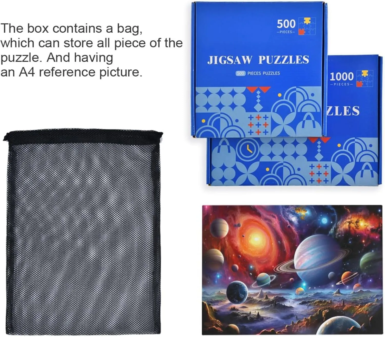 Puzzles 500 Pieces Toy key gatherer feasible Games Educational Gift Home Decor for Adults Kids S0400822 Space Galaxy Solar System NASA Jigsaw 